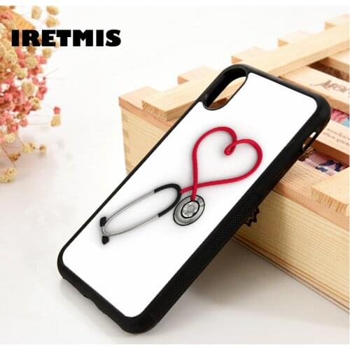 Iretmis 5 5S SE 6 6S Soft TPU Silicone phone case cover for iPhone 7 8 plus X Xs 11 Pro Max XR Cute Medicine Nurse Love Heart