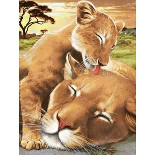 Full Square/Round Drill Diamond Painting Lion 5D DIY Diamond Embroidery Animal Mosaic Picture Wall Art Decor