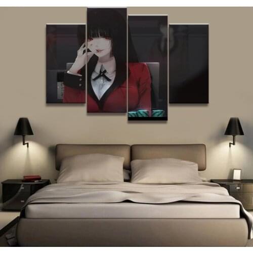 4 Panel Crazy Gambling Animation Canvas Printed Painting For Living Room Wall Art Decor HD Picture Artworks Modern Poster