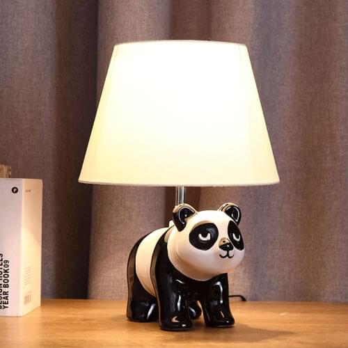 Nordic Zebra Ceramic Table Lamps for Bedroom Modern Living Room Decor Panda Desk Lamp Animal Study Childrens Room Light Fixture
