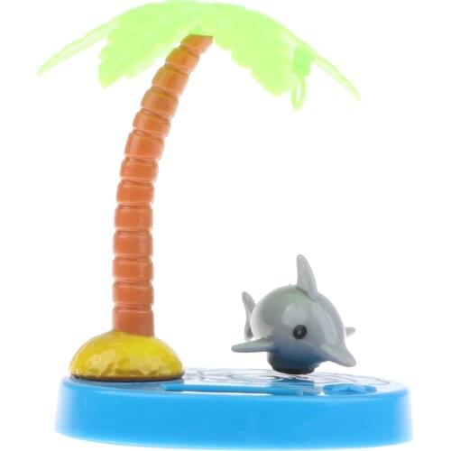 Swing Animal Doll Solar Powered Fish Coconut Palm Model Kids Toy Home Decor