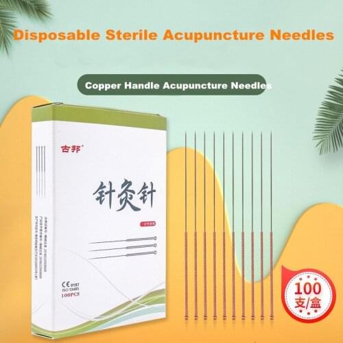 Brass Copper Handle Disposable Acupuncture Needle 100 Chinese Sterilze Acupuncture Needles Massage Needle Dropshipping Service