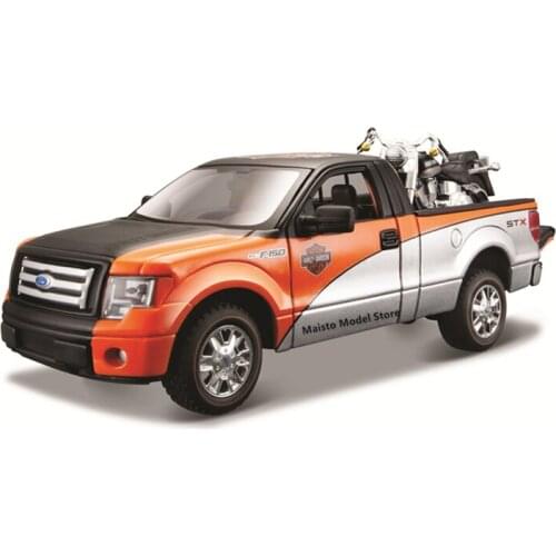 Maisto 1:24 HARLEY-DAVIDSON 2000 FLSTF FAT BOY + FORD F-150 STX die-cast precision model car Model collection gift