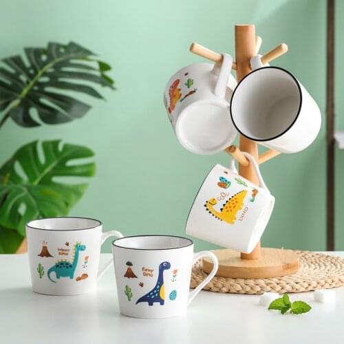 Cartoon Ceramic Mug Creative Lovely Couple Cup for Office Family Can Drink Coffee Drinks Milk and Other Interesting Dinosaur Cup