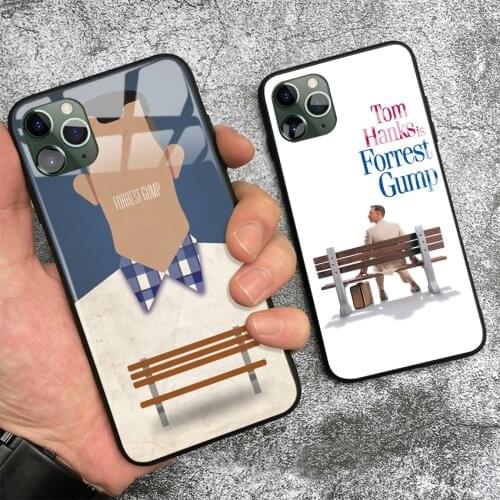 Forrest Gump minimalist poster Soft Silicone tempered glass Phone Case Cover Shell For iPhone 6 6s 7 8 Plus X XR XS 11 Pro max