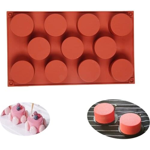 New 11 Cavity Cylinder Silicone Cake Mold Cookies 3D DIY Soap Handmade Kitchen Reuse Baking Tools Decorating Mousse Making Mould