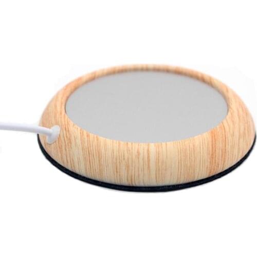 Brand new usb heating coaster new coffee warmer coaster new strange cup insulation coaster wood grain cup Christmas gift