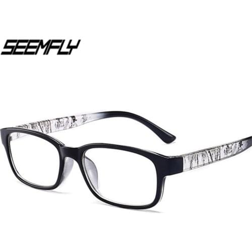 Seemfly Vintage Full Frame Reading Glasses Unisex Vintage Print HD Resin Clear Lens Presbyopic Eyeglasses Diopter+1.0 To +4.0