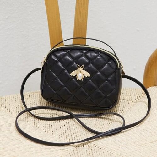 Wholesale Bee Purse Double Layer Womens Bag Approach Case Lady Wallet Shoulder Bag Phone Package-Style Small Bee Shell Bag