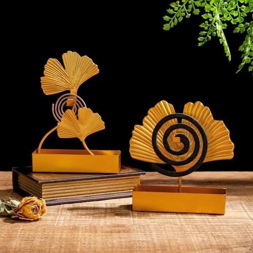 Ginkgo Leaf Mosquito Coil Holder Wrought Iron Fireproof Repellent Rack Portable Hanging Mosquito Coil Shelf Anti Moustique
