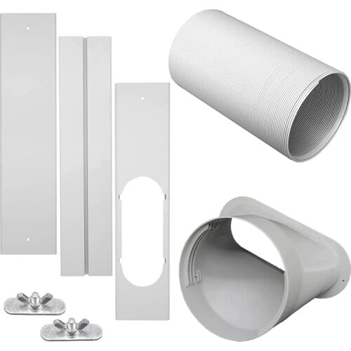 Portable Air Conditioner Window Kit with Exhaust Hose 13cm/5.1 Inch, Adjustable Length Portable AC Window Vent Kit