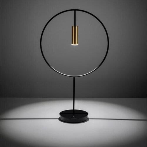 Nordic design simple personality style iron round table lamp childrens bedroom bedside living room Model Room table lamp