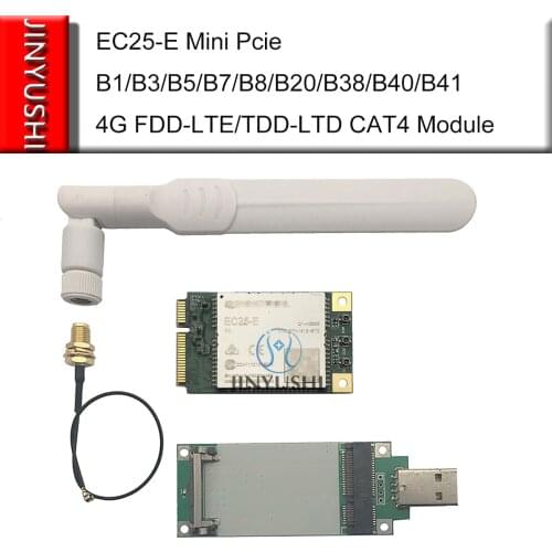 JINYUSHI for EC25 EC25-E Mini Pcie+IPEX SMA pigtail+5dbi antenna+MINI PCIE to USB adapter with SIM card slot 4G Module
