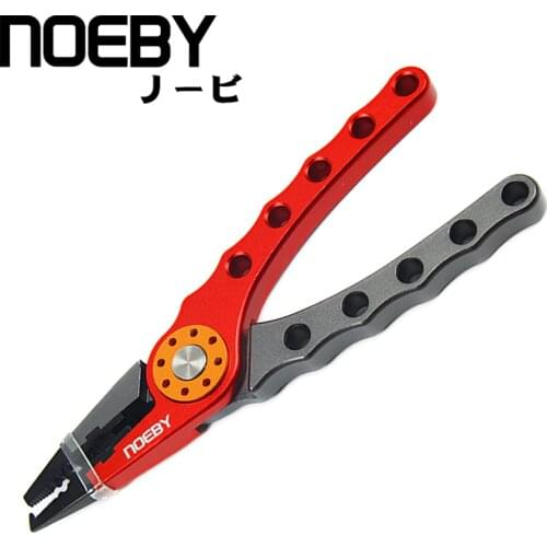 NOEBY 178mm Aluminum Alloy Fishing Pliers Hook Remover Line Cutter Fishing Holder with Retention Rope Fishing tackle Tools