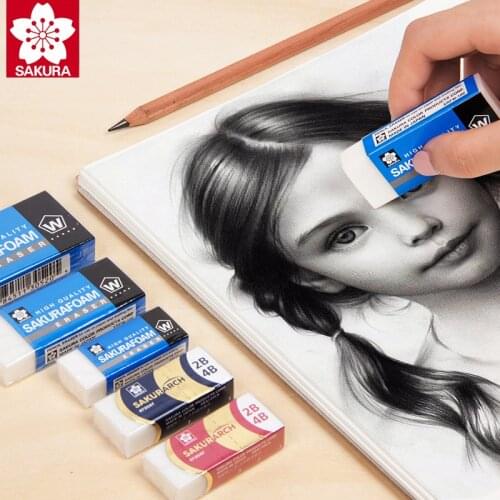 SAKURA XRFW/XRAJ Pencil Eraser Rubber Erasers Durable Flexible Sketch Drawing Writing Eaxm Stationery Students School Supplies