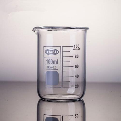 100ml Glass Beaker 3.3 Borosilicate Glass Lab Glassware Low Form Clear And Thick Welcome To Compare Other Sellers
