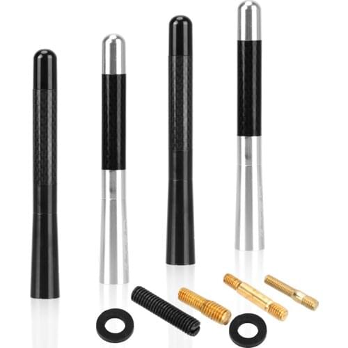 Universal Short Radio Antenna Car Roof Antenna 12cm Carbon Fiber Enhanced Signal Short Stubby Mast Antenna Car Accessories