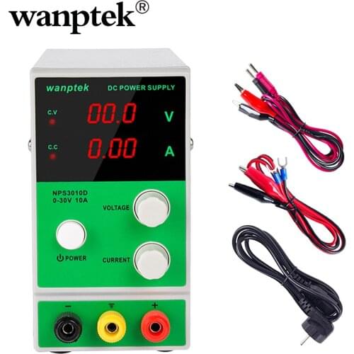 Wanptek Laboratory DC Variable Power Supply 30V 10A Digital Display Adjustable Switching Voltage Regulators For Phone Repair