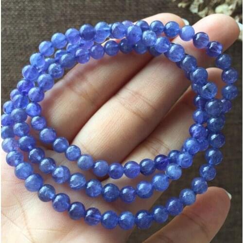Genuine Natural Tanzanite Stretch Bracelet For Women Femme Charm Stretch Transparent Free Shipping