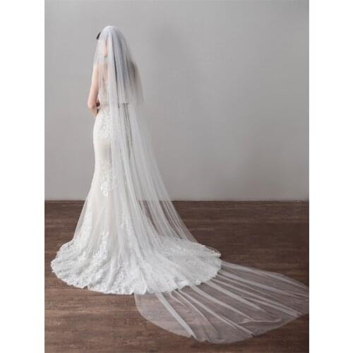 Fashion For Women Church Party Double Design Headdress Wedding Jewelry Long Veil Hair Bride Luxury Engagement Accessories