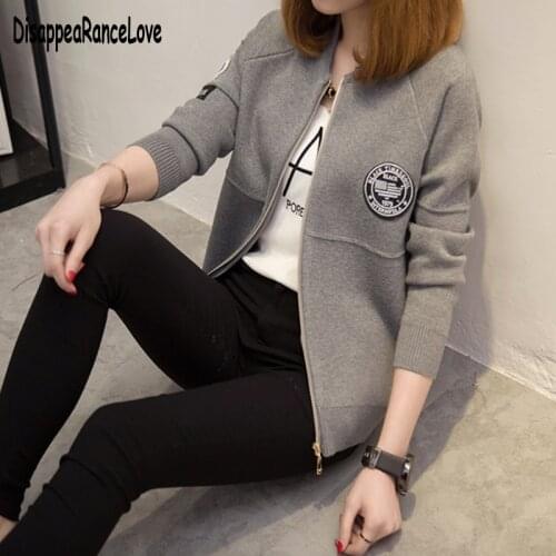 2021 Women New Sweater Cardigans O Neck ZipperStitch Loose Knitted Jacket Coats Yellow Cardiagns Fall Sweater Jumpers Poncho