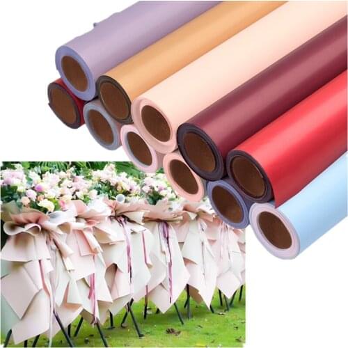 10m or 15m /Roll Double Color Flower Wrapping Paper Rose Birthday Decoration Paper Bouquet Packaging Material