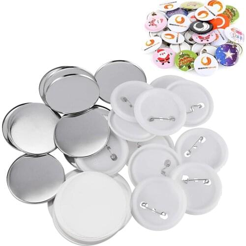 100pcs Button Badge Parts Plastic Blank Badges Pin for Button Maker DIY Arts Crafts Supplies 25/32/37/44/50/56/58mm