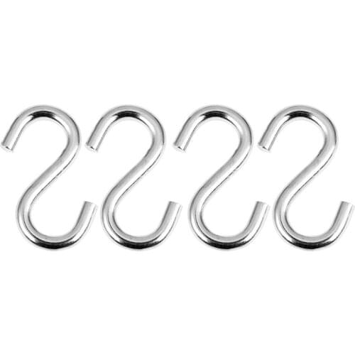 4-Pack Heavy Duty S Shaped Hooks Galvanized Utility Hooks, 1-3/4 Inches Long