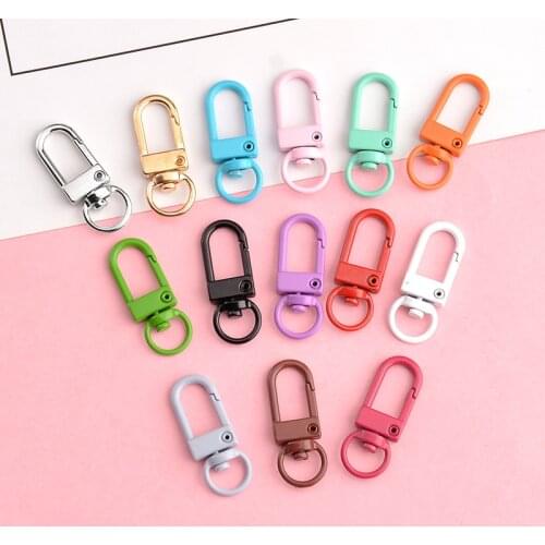 5pcs Colorful Key Chain Ring Metal Lobster Clasp Clips Bag Car Keychain Diy Decor Key Hooks Hook Up Jewelry Findings