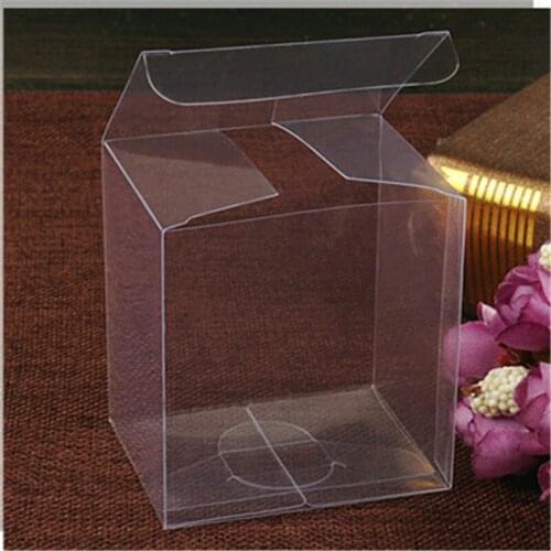 50pcs PVC Box Clear Plastic Packaging Boxes Small Craft Gift Transparent Package Box