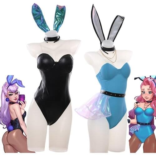 Anime Game LOL KDA Seraphine&Evelyn Rabbit Bunny Girl Sexy Swimsuit Cosplay Costume Women Halloween Free Shipping 2020 New