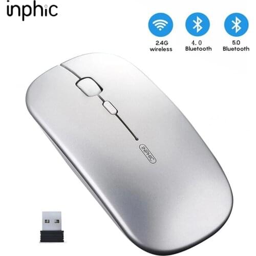 INPHIC PM1 Wireless 2.4G Mouse Silent rechargeable notebook bluetooth three-mode USB Optical mice For Macbook Laptop