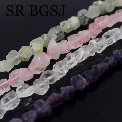 Free Ship 8-10x10-12mm Freeform Irregular Beads Genuine Natural Stone Making DIY Beads Strand 15"