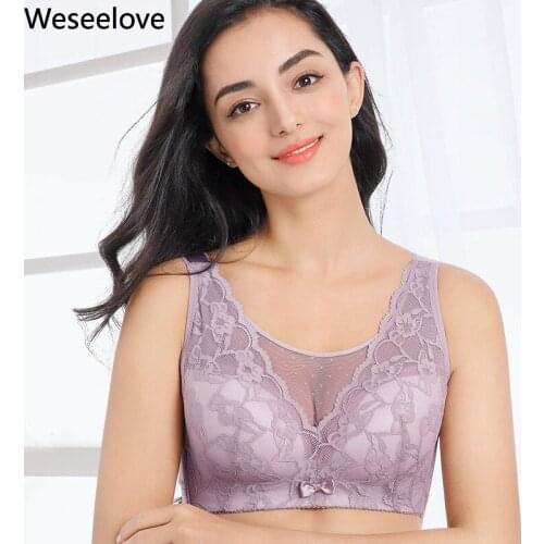 Weseelove Large Size Underwear Womens Non-Steel Ring Strapless Bra Anti-Exposure Thin Pushup Bra Gathered Sexy Underwear B17