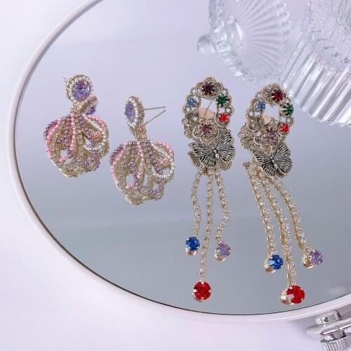 Korean Butterfly Long Drop Earrings for Women Holiday Party Jewelry Pearl Tassel Earings Women