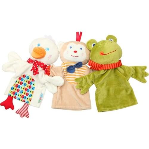 Cartoon Cute Animal Plush Toy Puppet Monkey / Frog / Duck Figurine Plush Puppets