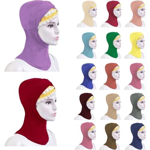 Muslim Cross Scarf Inner Hijab Cap Islamic Full Cover Head Wear Hat Ninja Bone Bonnet Turban Head Scarf Headwrap Women Hijab