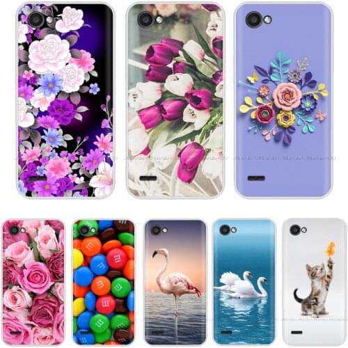 Soft TPU Case For LG Q6 a alpha Q6a Q 6 M700 Case Cute Flower Silicone Phone Cover Funda Capa For LG Q6 5.5 inch Pattern Bumper