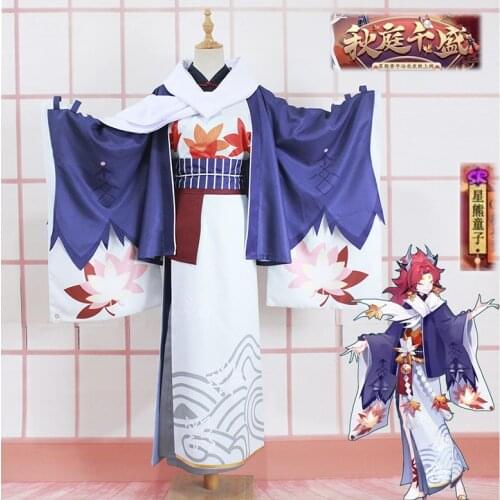 [Customized] Onmyoji SR Hoshiguma Douji Kimono Bathrobe Qiuting Skin Gorgeous Uniform Cosplay Costume Halloween Party Outfit
