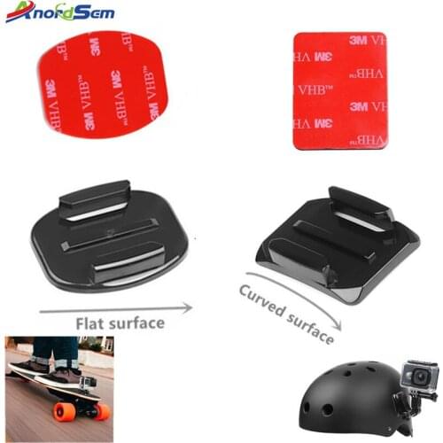 Anordsem Flat Curved Mount Set Sticker 3M Adhesive for Gopro Hero 7 6 5 4 3+ 2 Xiaomi Yi Action Camera For Go pro Accessories