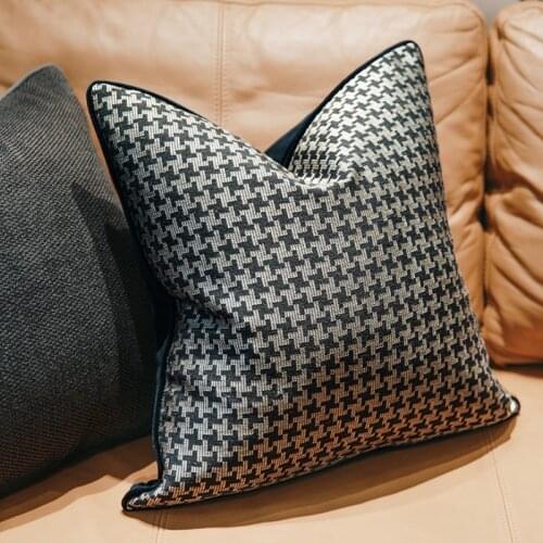 DUNXDECO Cushion Cover Decorative Square Pillow Case Modern Luxury Winter Fashion Swallow Gird Jacquard Sofa Chair Coussin