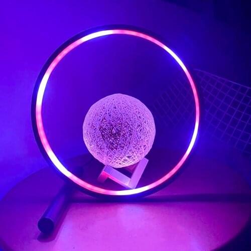 Nordic RGB Circle Table Lamp For Living room Bedroom Bedside LED indoor Lighting Night Table Lights Home Decor Light Fixtures