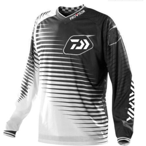 2021 Summer New DAIWA Long Sleeve Fishing Shirt Quick Dry Sports Outdoor Fishing Clothing Anti-UV Sunscreen Fishing Clothes