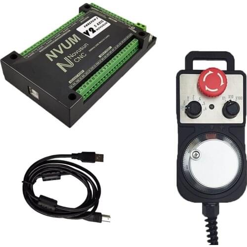 NVUMV2.1 USB Mach3 motion control card CNC controller 200khz 3/4/5/6 axis 6 axis stop electronic handwheel MPG CNC kit