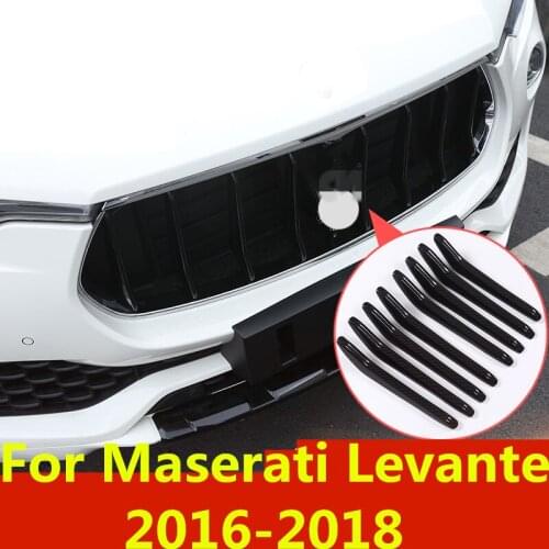 Front Engine Bumper Grill Upper Center Grille Cover Exterior decoration Auto Accessories For Maserati Levante 2016-2018