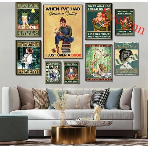 Girl Reading Books Poster, Have Nose In Your Book, Book Geek, IrlS Room Decor Home Decor Canvas Wall Art Prints Book Lover Gift