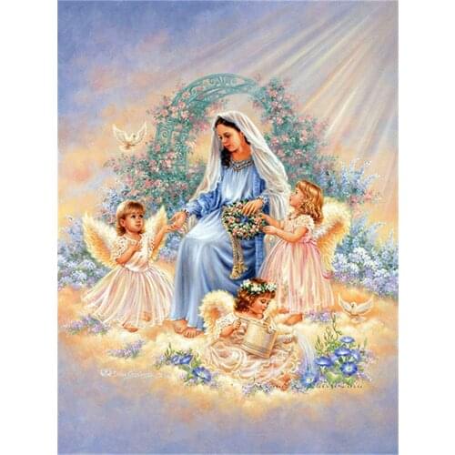 Religion Angel Girl DIY 11CT Cross Stitch Embroidery Kits Needlework Craft Set Cotton Thread Printed Canvas Home Design