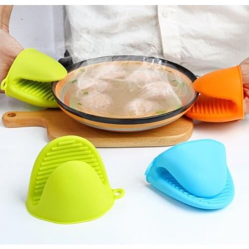 Silicone Gloves Oven Heat Insulated Finger Gloves Cooking Tools Kitchen Accessories Microwave Non-slip Gripper Kitchen Gadgets