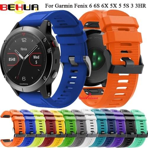 Smart Watch Band Straps For Garmin Fenix 6 6S 6X 5X 5 5S Pro Plus 3 3HR Forerunner 935 945 Quick Release Strap Silicone Bracelet