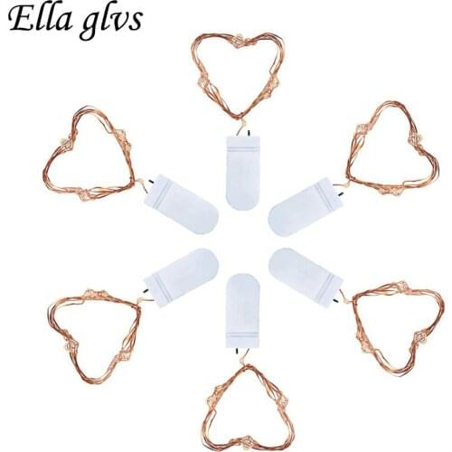 10pcs/lot Led Fairy Lights CR2032 Button (Included Batteries) Operated 2M 20 LEDS Copper LED String Light Wedding Decoration